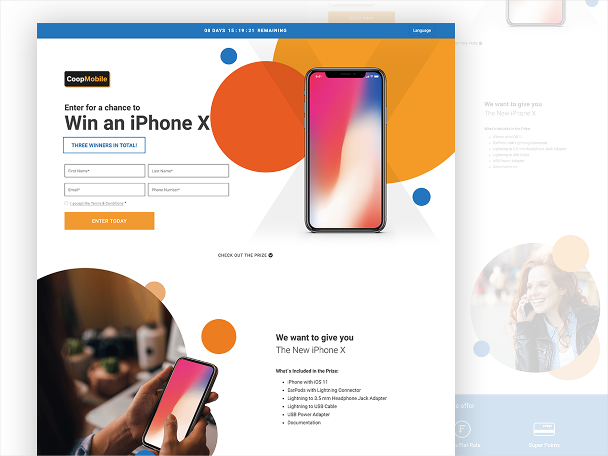 CoopMobile - Contest Landing Page